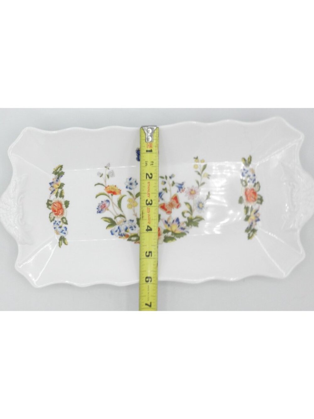 Cottage Garden by Aynsley Large Sandwich Tray Vine Shaped Cream and Sugar AYNOGA - Picture 8 of 14